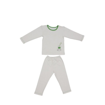 Kinder pyjama van biologisch katoen - groene kikker - 4 tot 5 jaar - Zizzz 