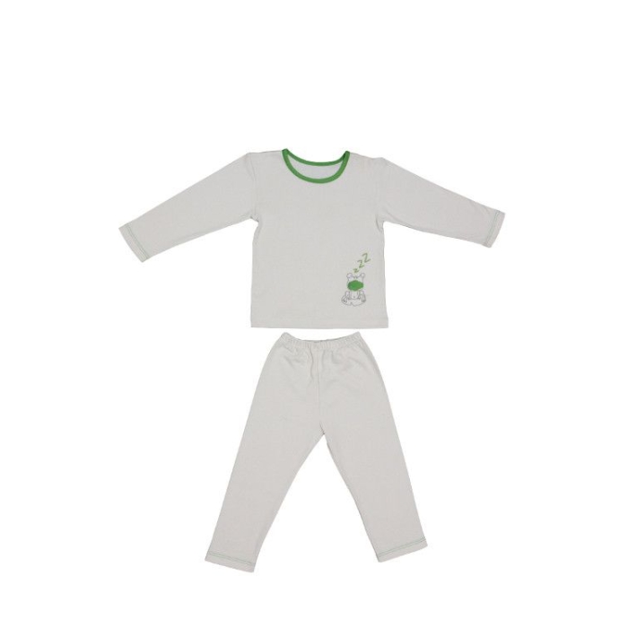 Kinder pyjama van biologisch katoen - groene kikker - 4 tot 5 jaar - Zizzz 