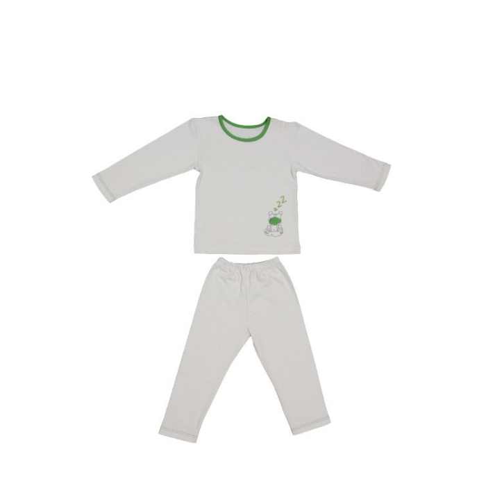 Kinder pyjama van biologisch katoen - groene kikker - 3 tot 4 jaar - Zizzz 
