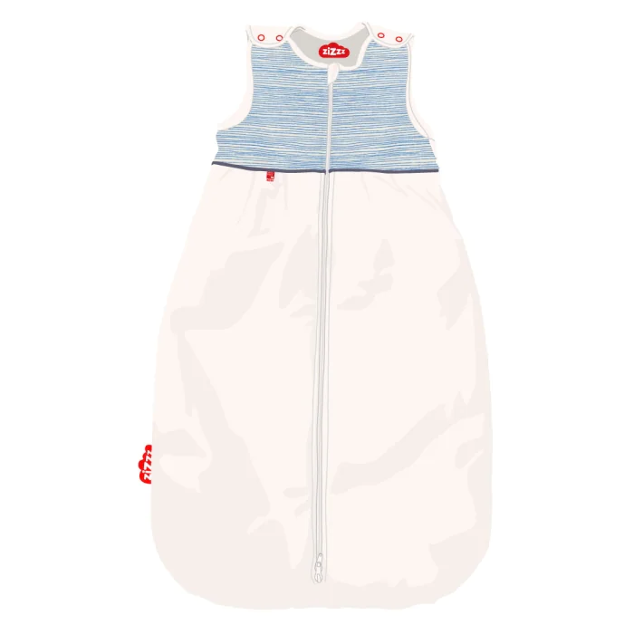 Babyslaapzak Blue Stripes / biologisch katoen en Swisswool / 70 cm, 90 cm, 110 cm