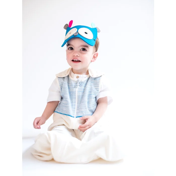 Babyslaapzak Blue Stripes / biologisch katoen en Swisswool / 70 cm, 90 cm, 110 cm
