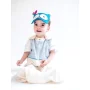 Babyslaapzak Blue Stripes / biologisch katoen en Swisswool / 70 cm, 90 cm, 110 cm thumbnail